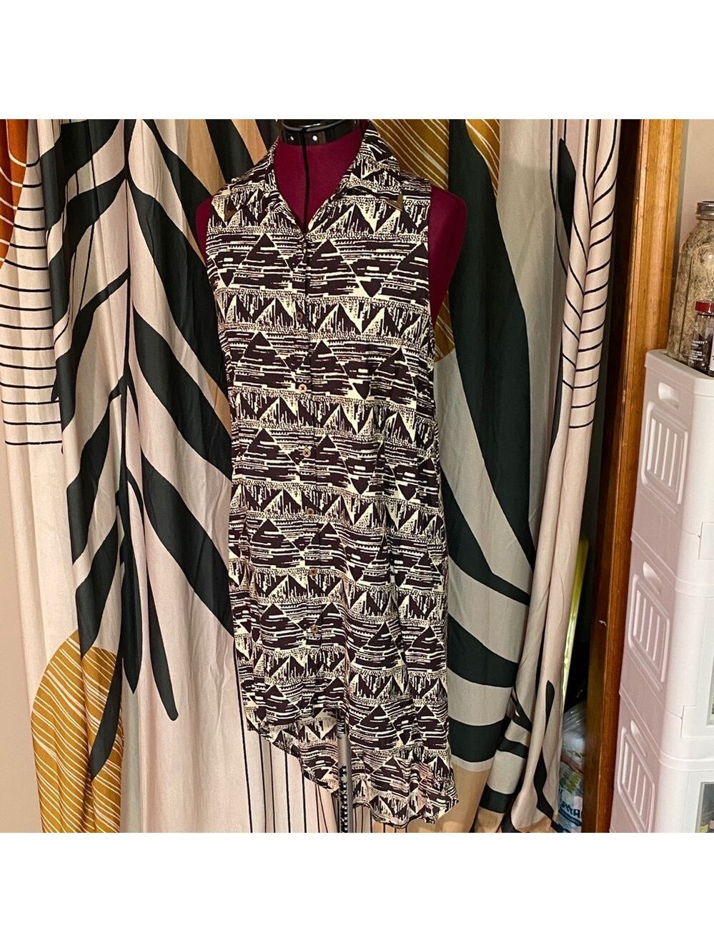 Billabong Brown and cream High Low Dress